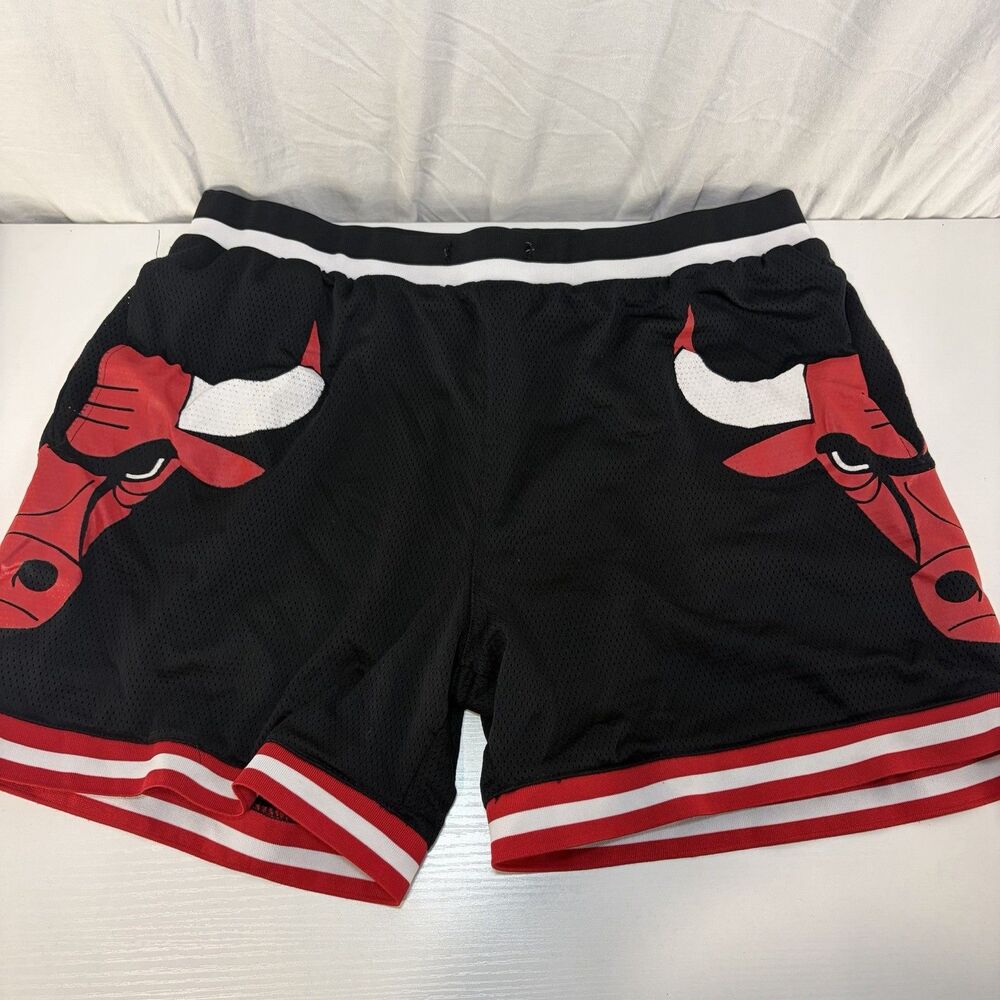 Chicago Bulls Men's Ultra Game Basketball Shorts Size Large Black No Drawstring